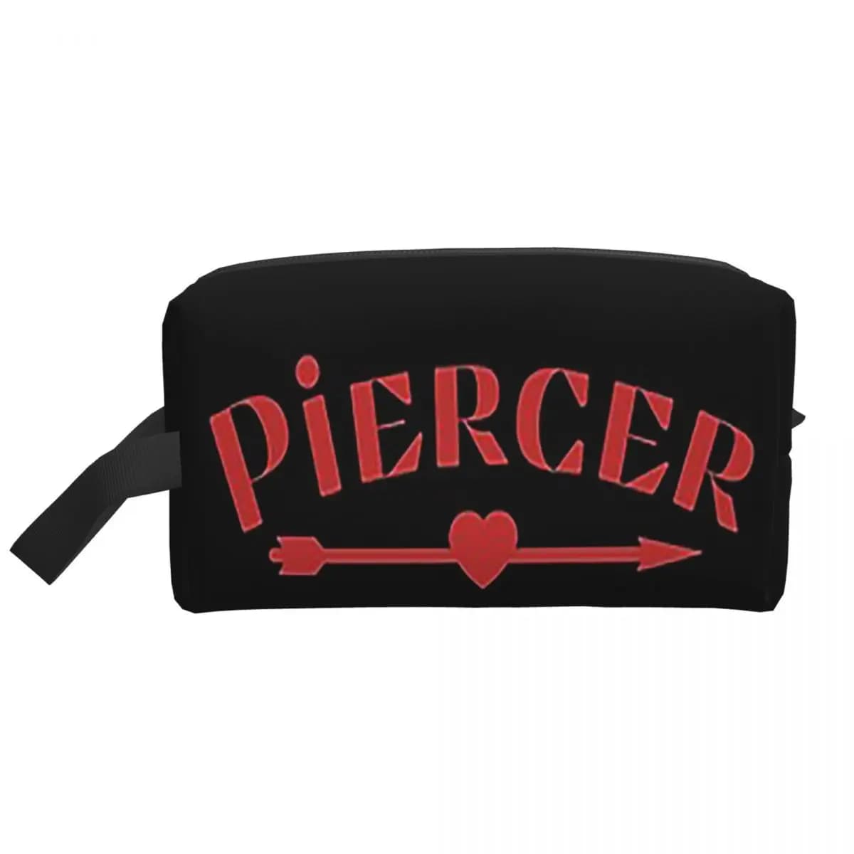 Piercer Arrow Heart Piercing Professional Red Solid Women Cosmetic Bag Travel Makeup Organizer Pouch Storage Dopp Kit Case