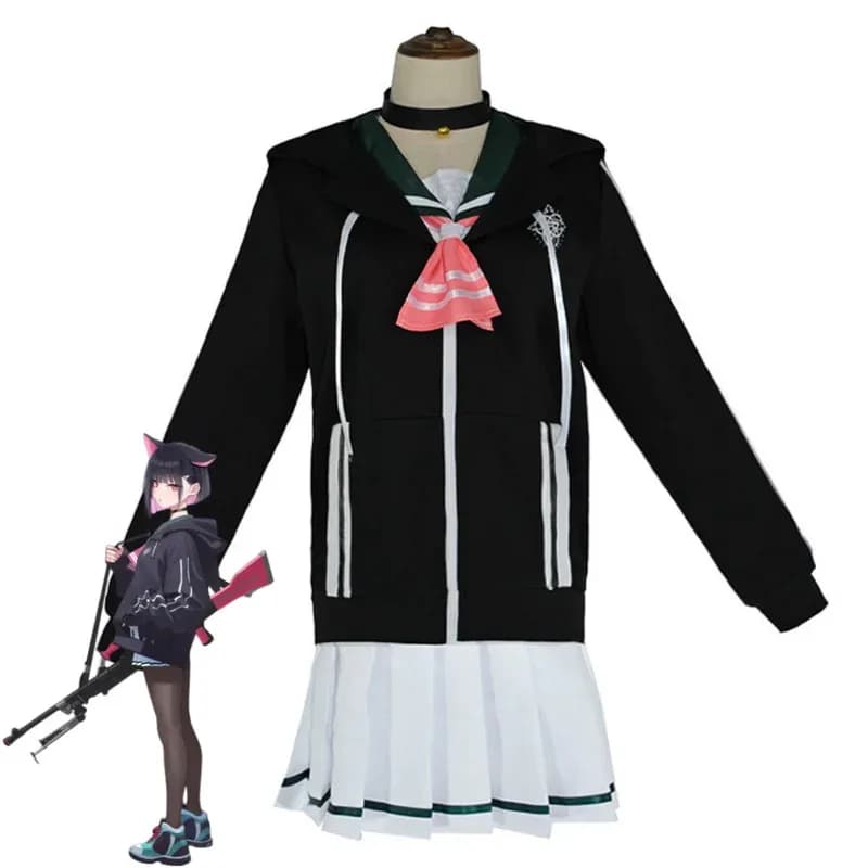 Game Blue Archive The Animation Kyoyama Kazusa Cosplay Costume Hooded Coat White JK Sailor Uniform Skirt Woman Sexy Party Suitx;