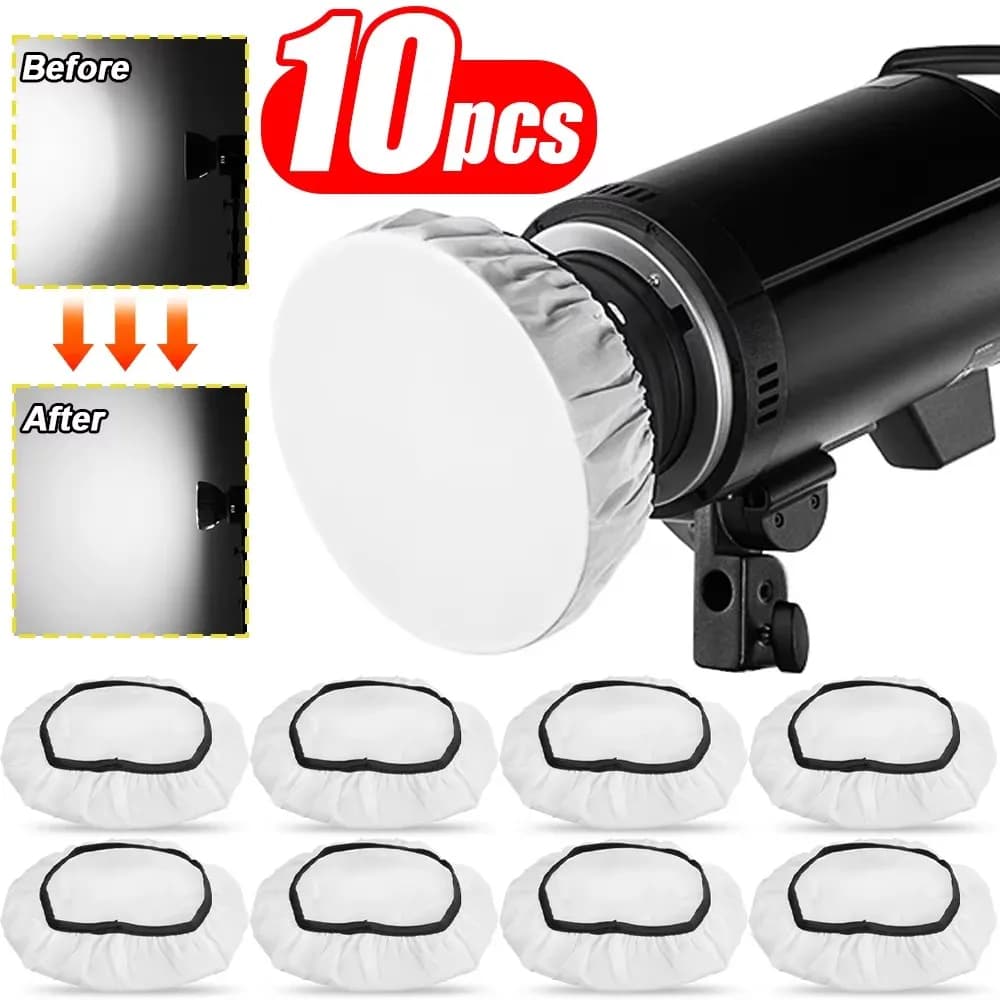 Diffusore di Luce Bianco 7"/18cm, Copertura Morbida per Lampada, Diffusore Standard in Tessuto, Calza Luminosa per Riflettori Stroboscopici e Video