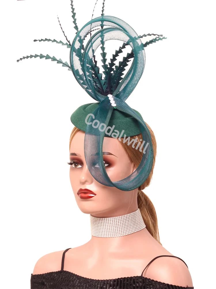 Bride Veils Wedding Pillbox Fascinator Hat Headband Clip Ladies Women Royal Ascot Chapeau Cap Feather Derby Headpiece For Party