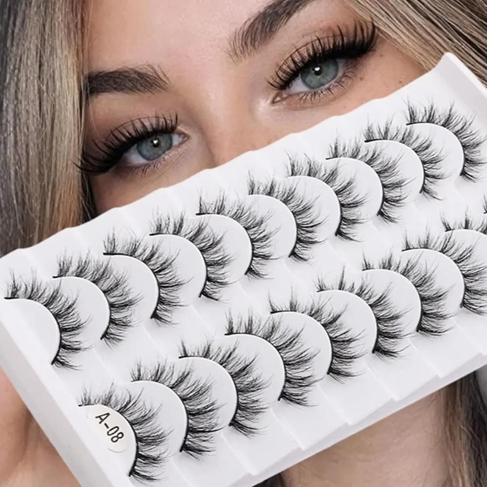 Ciglia Finte 3D per Trucco, Ciglia Naturali in Finto Visone, Spesse e Lunghe, Fatte a Mano, per Donna