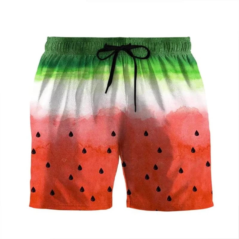Pantaloncini da spiaggia da uomo in stile hawaiano con stampa 3D di frutta e anguria, pantaloncini sportivi, nuovo design.