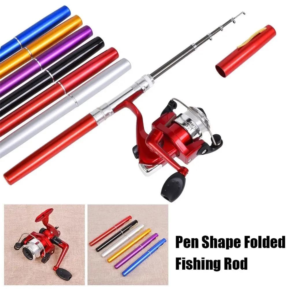 Ultra Light Portable Pen Style Fishing Rod Spinning Hard Mini Fishing Pole Ultra Short Convenient Fishing Hand Pole River Pond
