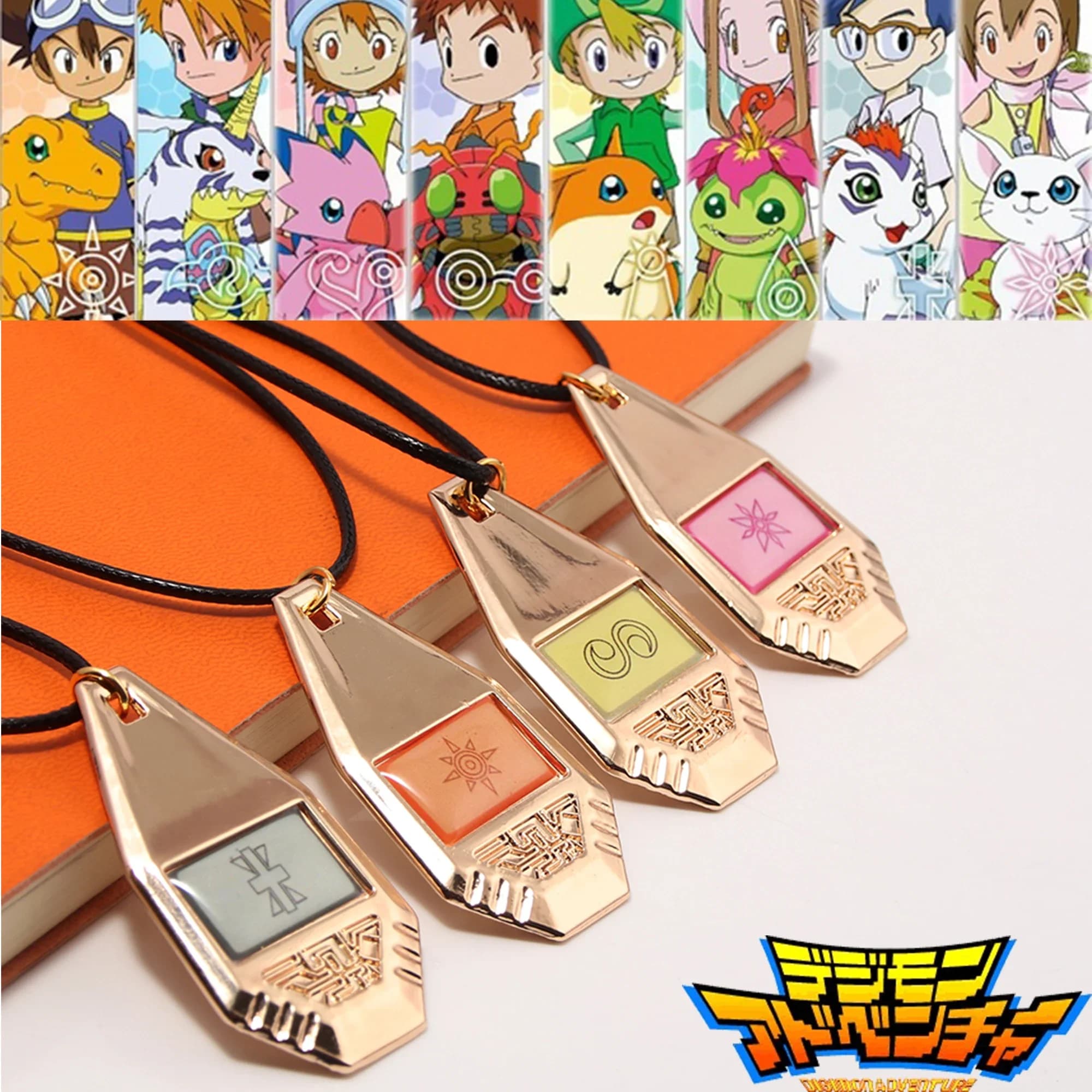 Digimon Adventure Collana Gioielli Cosplay Digvice Anime Figura Accessori Totem Distintivi Zaino Pendenti Giocattoli per bambini Regali