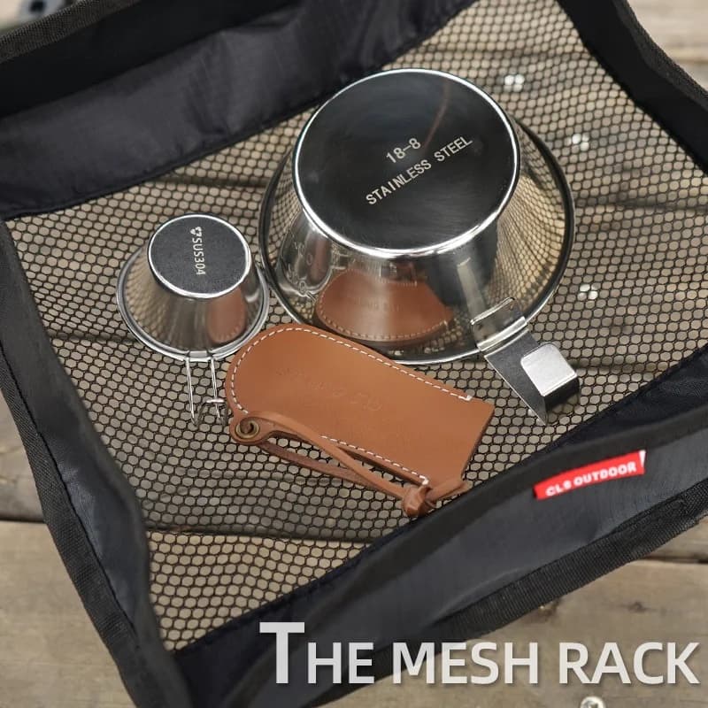 Portaoggetti da tavolo da esterno Cestino a rete sospeso Organizzatore da picnic Scrivania pieghevole Strumenti di archiviazione per mosche di marca CLS Altri scenari