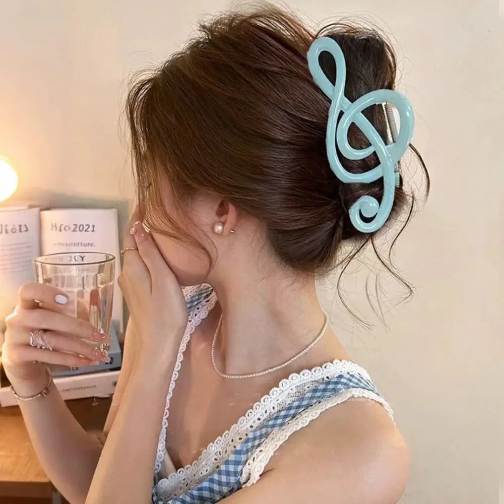 Hairpin Musical Note Hair Claw Non-Slip Geometry Large Size Shark Clip Minimalist Korean Style Plastic Grab Clip