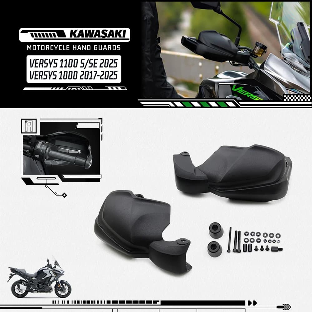 Per KAWASAKI Versys1100 Versys 1100 S SE KLE1100 2025 Moto Paramani Scudo Protezione Della Mano Protezione Parabrezza