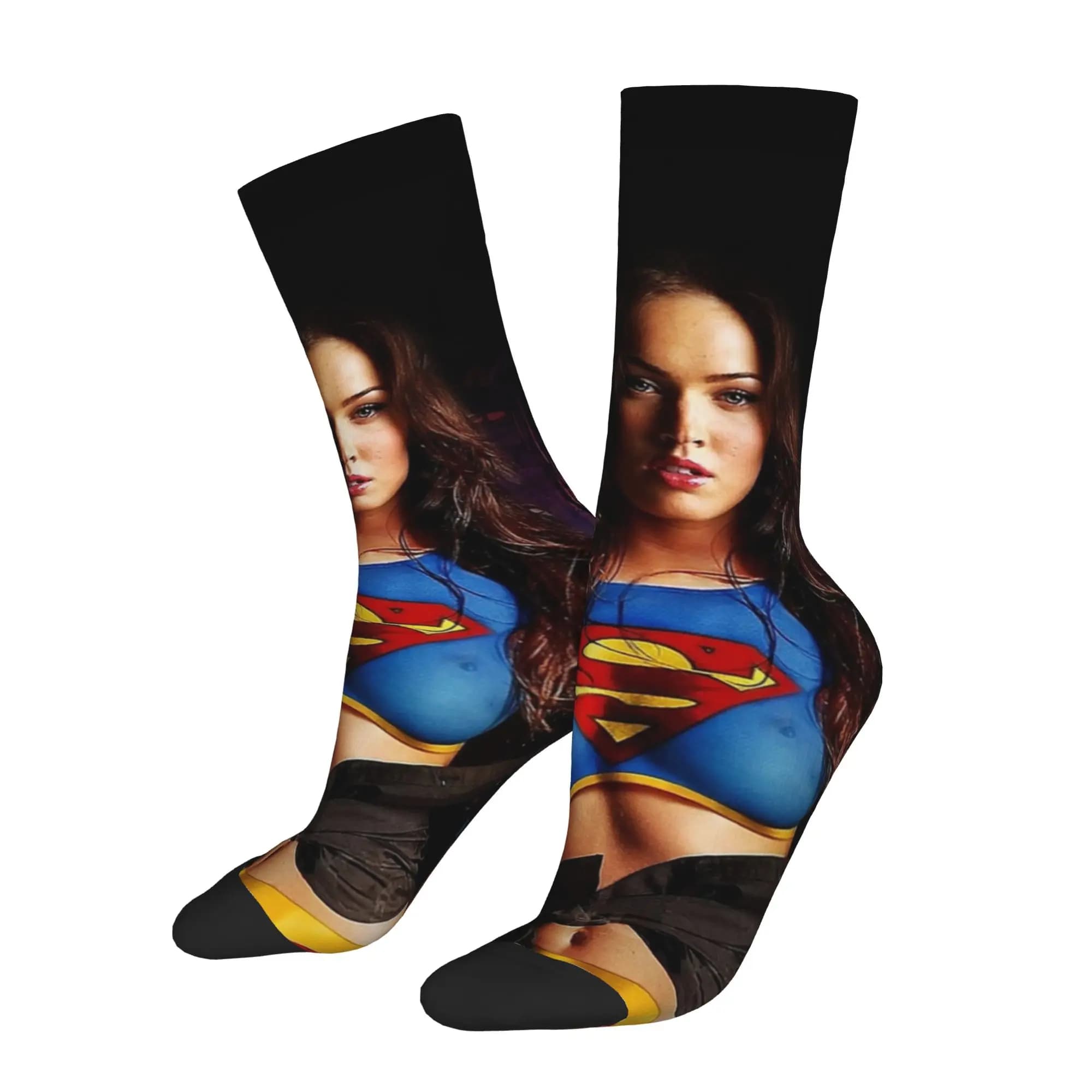 Happy Funny Male Men Socks Casual megan fox Super-girls Sock Polyester Anime Sport Women's Socks Spring Summer Autumn Winter