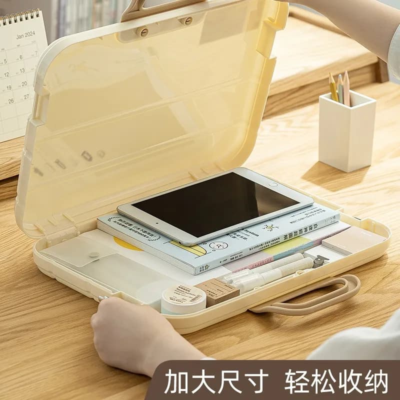 Borsa per documenti in plastica portatile recentemente aggiornata, borsa per organi, cartella per informazioni sulla calligrafia A4, archiviazione dati della carta di prova