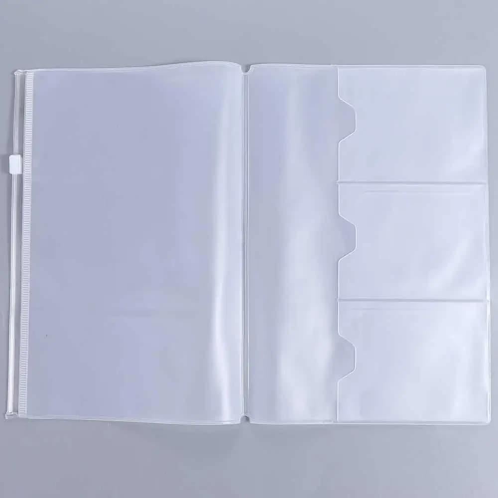 Tasca per viaggiatori Midori Passaporto Notebook Borsa con cerniera Borsa per notebook Borsa con cerniera in PVC Porta carte per diario