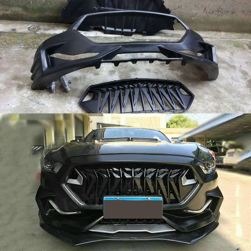 Carbon Fiber and FRP Front bumper Lip Spoiler Grills Rear Diffuser Car Accessories for Ford Mustang Coupe 2015-2017 Body Kit Car