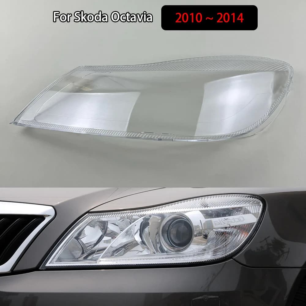 Per Skoda Octavia 2010 2011 2012 2013 2014 copertura del faro guscio del faro trasparente sostituire il paralume originale in Plexiglass