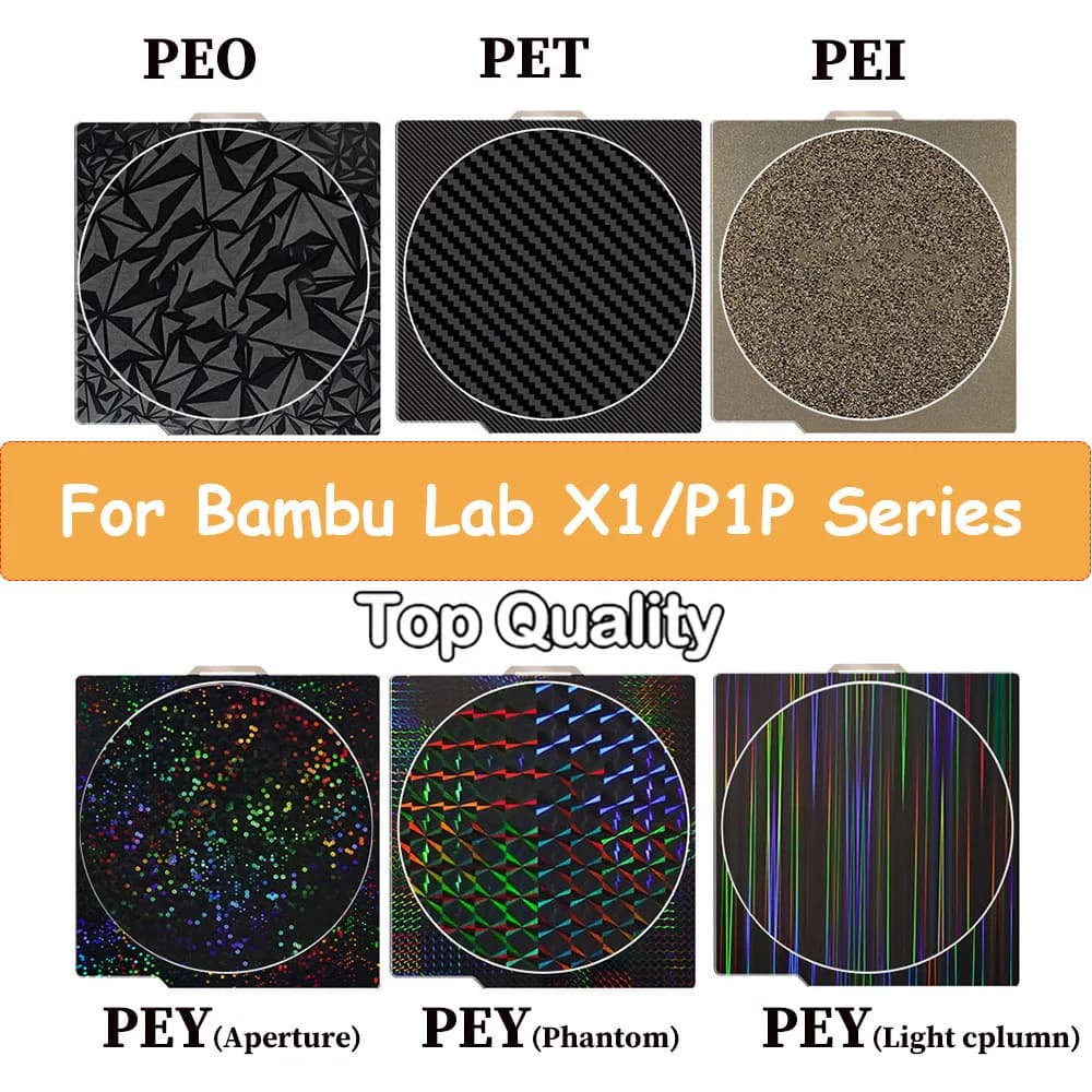 Piastra di stampa per Bambu Lab A1 P1P P1S X1C, in acciaio armonico liscio, a doppia faccia, per stampa 3D, compatibile con piattaforma di stampa Bambu X1 Carbon.