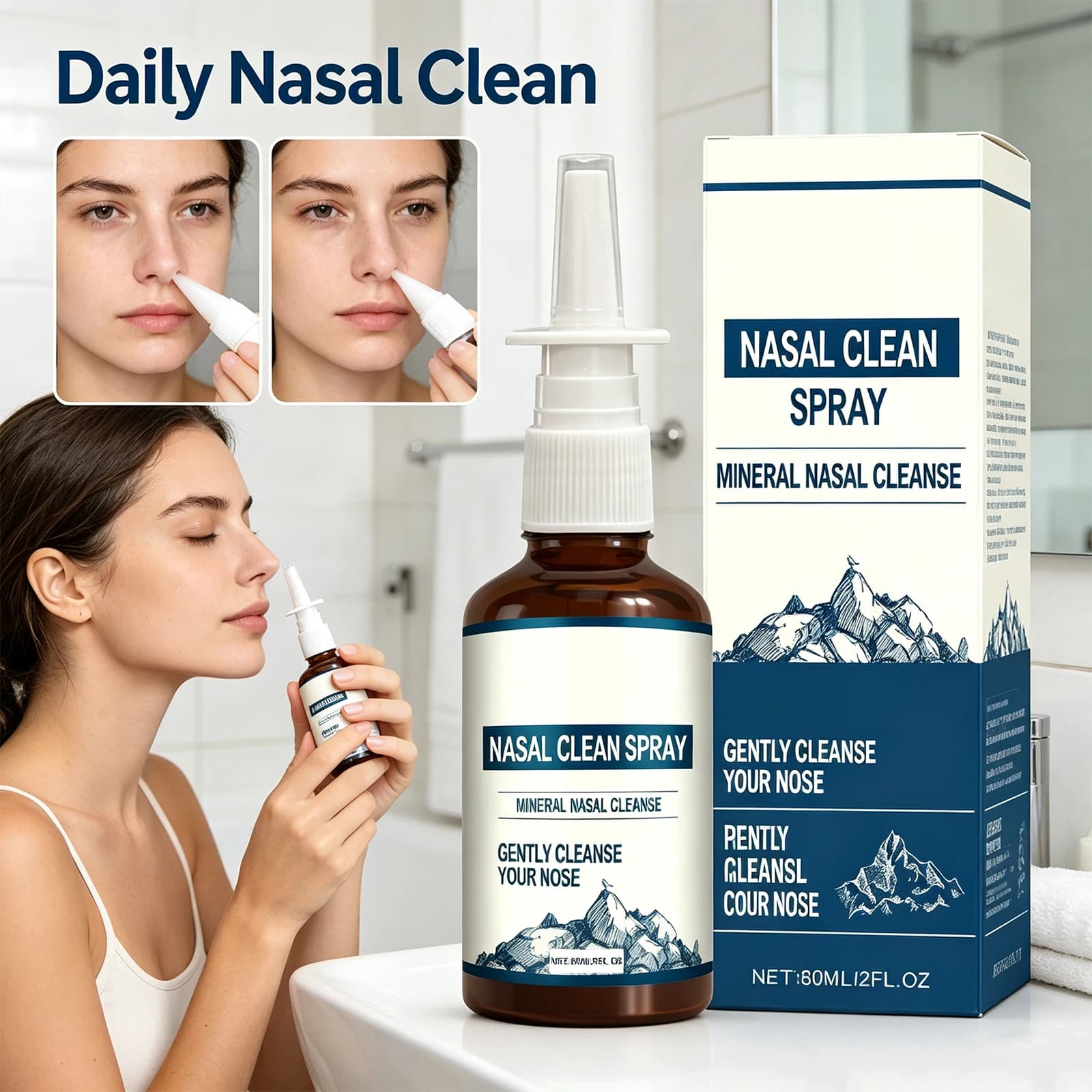 Cleansing Spray Nasal Moisturizing Care Relieve Nasal Discomfort for Pollutant Removal Comfort Care Daily Nourishing Care 60ml