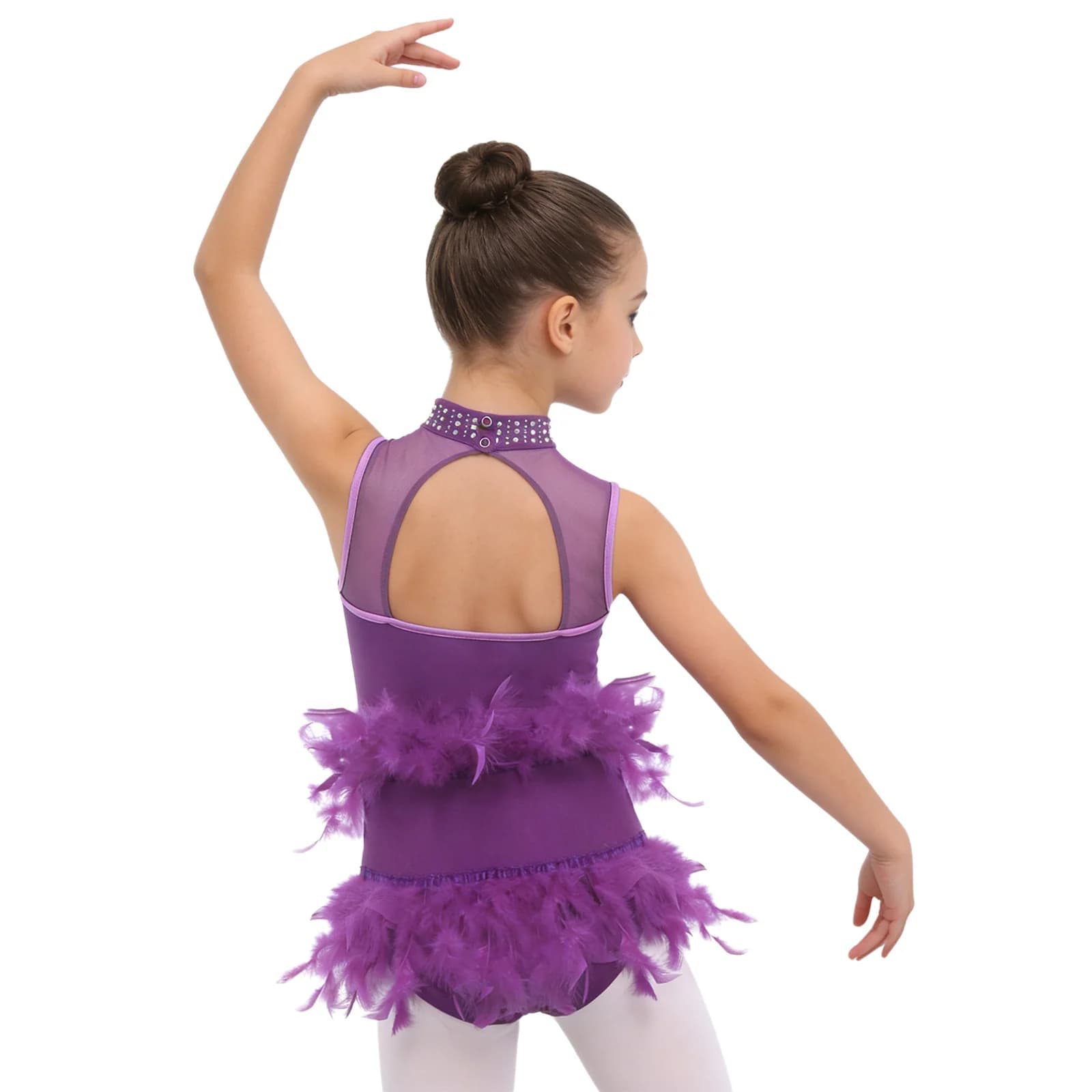 Body da Danza Classica per Bambine, Costume per Esibizioni di Pattinaggio Artistico, per Gare, Gala ed Eventi di Esposizione