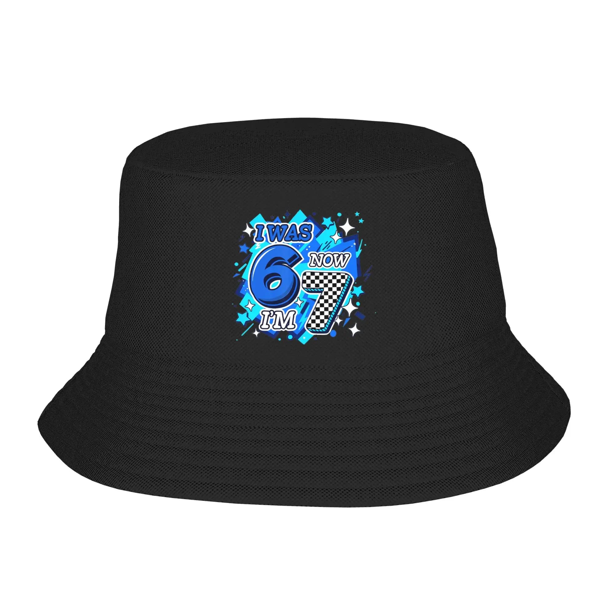 Blue unisex fishing hat with meme 'I'm 6 years old, now I have 7' 67, custom fisherman's hat, fishing hat, streetwear, sun hat