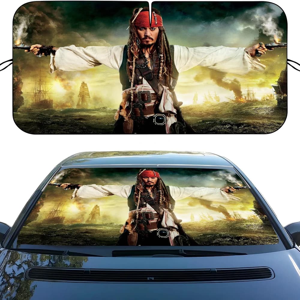 Jack Sparrow Car Parasol Windshield Car Accessories Auto Vehicle Protection Window Sun visor Cover for Screen Decor