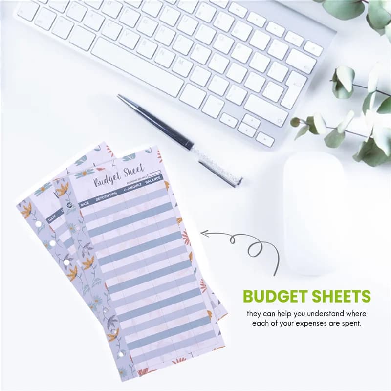 Superbe 12 fogli di budget per le spese, organizer per denaro per raccoglitore di budget A6, per contanti e contanti, per portafoglio, pianificatore di budget