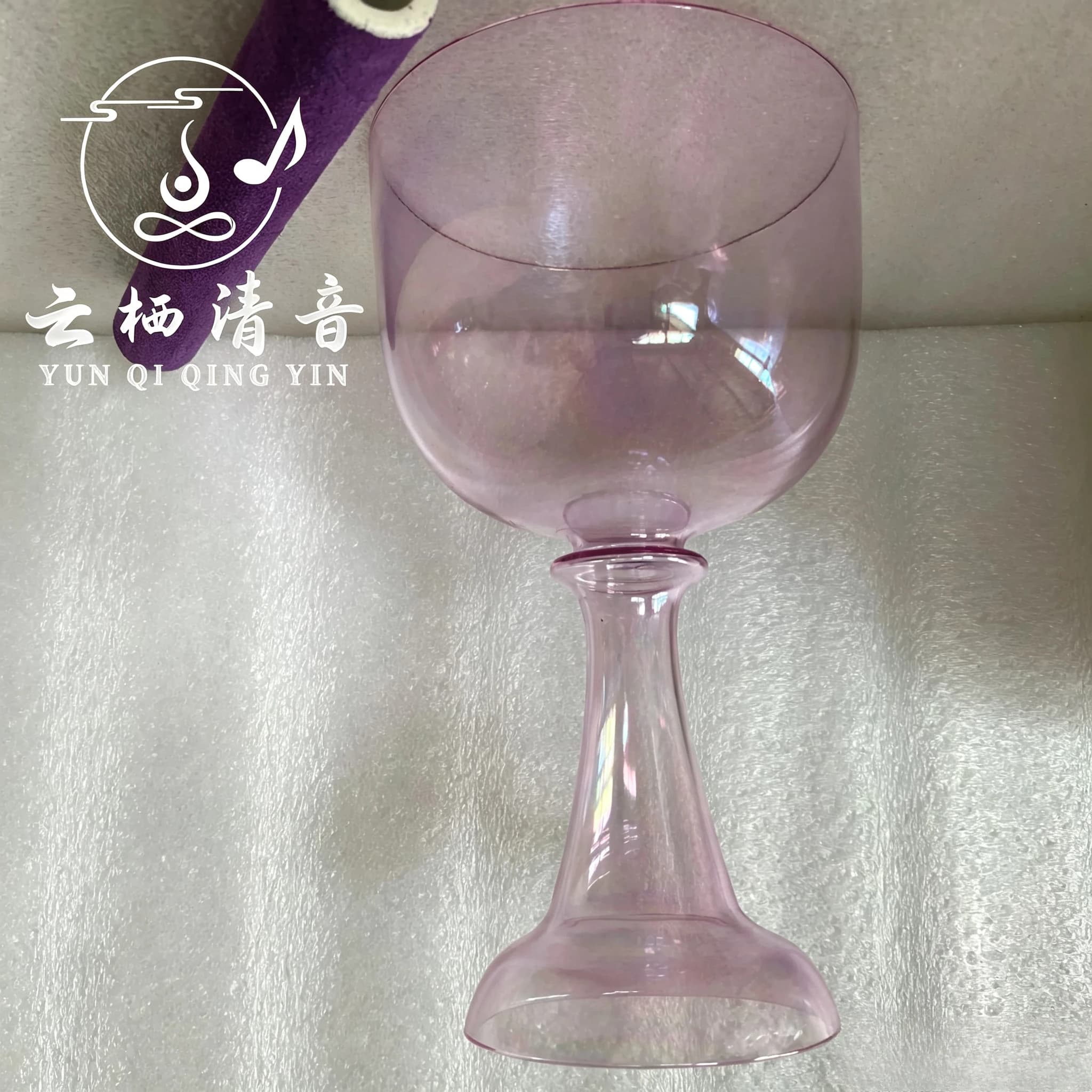 YUN QI QING YIN Grail Crystal Singing Chalice Magic Violet 4th Octave A A# B Tone Crown Chakra 432Hz Perfect Pitch Sound Bath Yoga Vibration Bowl