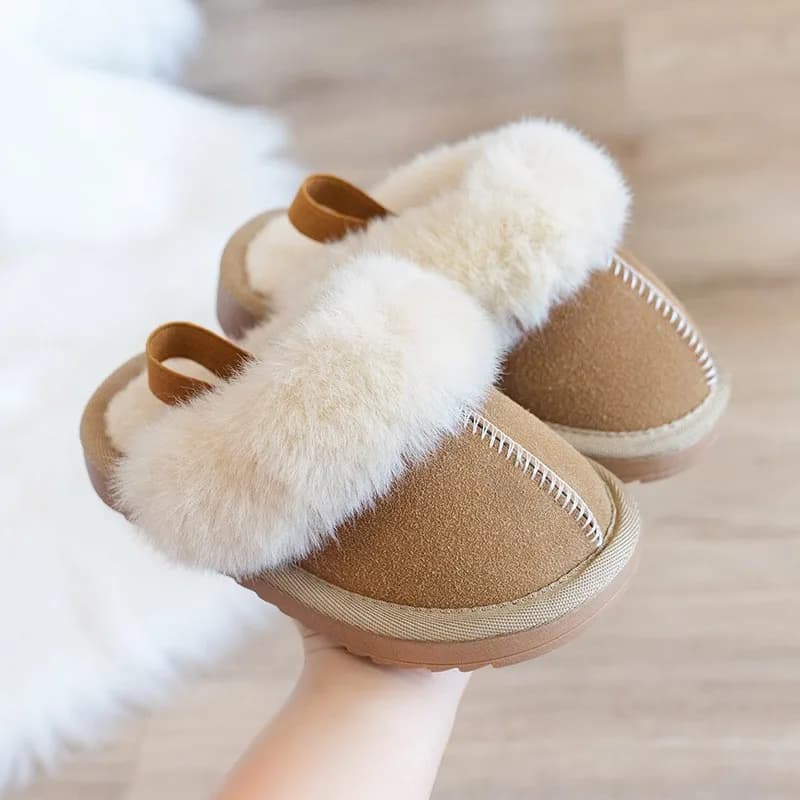 Pantofole invernali semplici con fascia elastica in lana giapponese per ragazzi 2025 Scarpe casual alla moda per bambini per interni ed esterni per tutte le partite