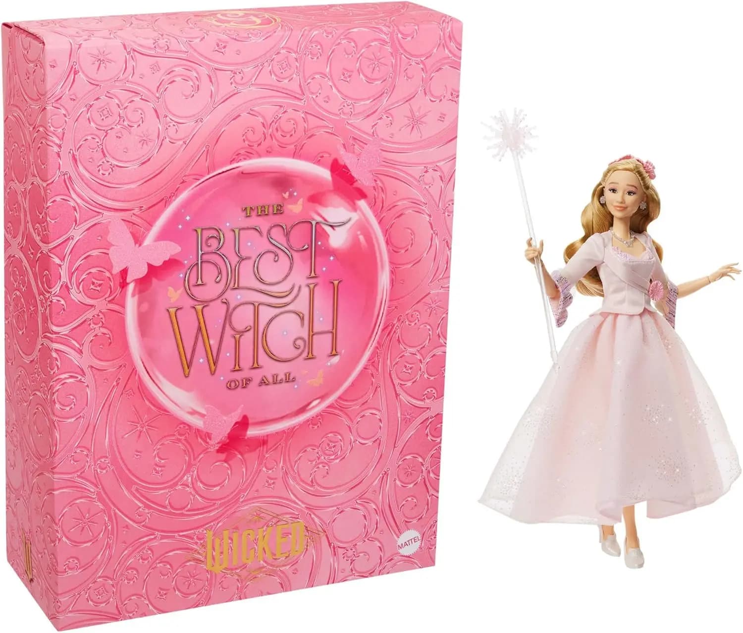 Bambola Glinda ispirata al film Wicked con abito rimovibile, da collezione