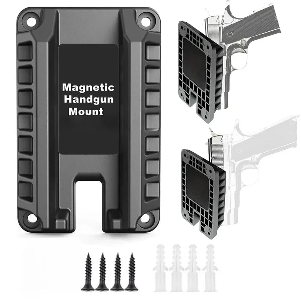 Tactical Magnetic Gun Mount Rubber Coated Buckler Series Car Desk Wall Concealed Gun Holder for Handgun Pistol