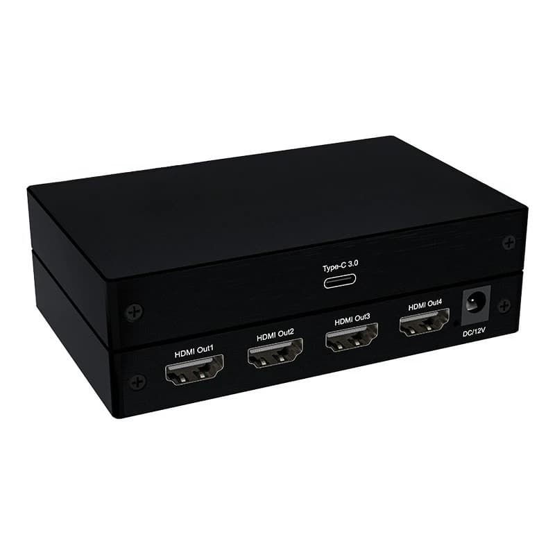 Docking station a quattro schermi con display diversi, splitter punto-punto 1 in 4 uscite, processore multi-schermo, dispositivo multi-schermo