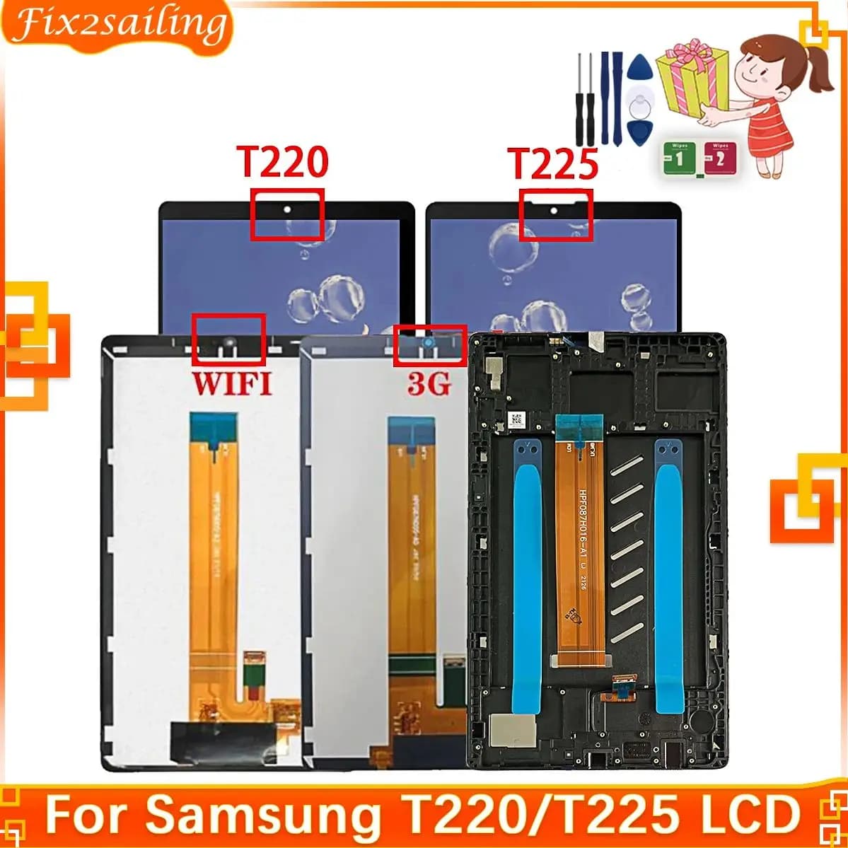 LCD da 8.7 ''per Samsung Tab A7 Lite 2021 SM-T220 SM-T225 T220 T225 Display Touch Screen Digitizer Panel Assembly testato al 100%