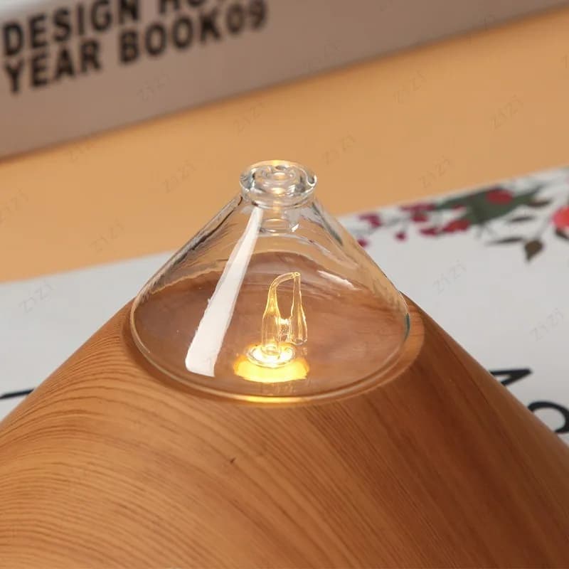Diffusore di Aromi Senz'Acqua, Diffusore di Oli Essenziali a Nebbia Fredda, Macchina per Fragranze con Effetto Legno Monte Fuji per Casa e Ufficio