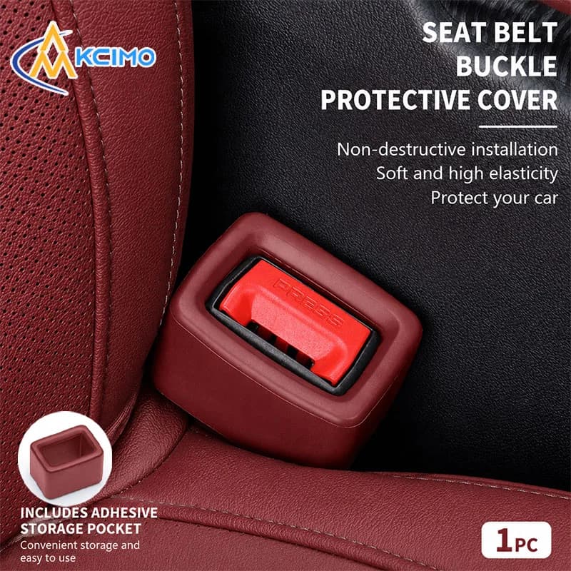 Car Interior Seat Belt Buckle Cover Silicone Storage Pocket Dust Protection Seat Belt Receiver Protective Sleeve