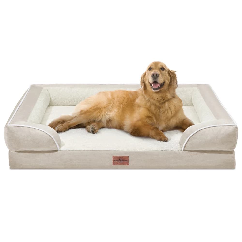 Comfort Expression Orthopedic Dog Bed Waterproof Egg Crate Foam Sofa Bed with Washable Cover for Large Dogs Multiple Sizes
