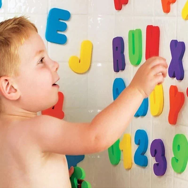 36 Pz/set Lettera Alfanumerica Giocattolo Da Bagno Puzzle 3D Giocattoli Da Bagnetto Del Bambino Morbido EVA Per Bambini Giochi D'acqua Per Il Bagno Giocattolo Educativo Precoce