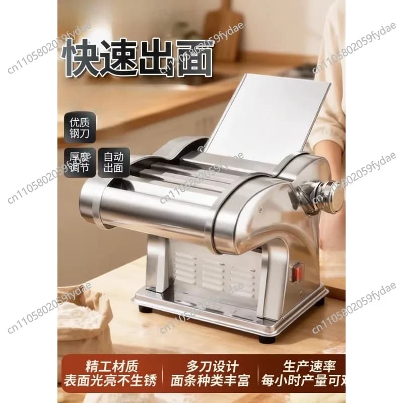 Macchina per noodle elettrica per uso domestico Macchina per noodle in acciaio inossidabile con rullo per pasta multifunzionale compatto completamente automatico