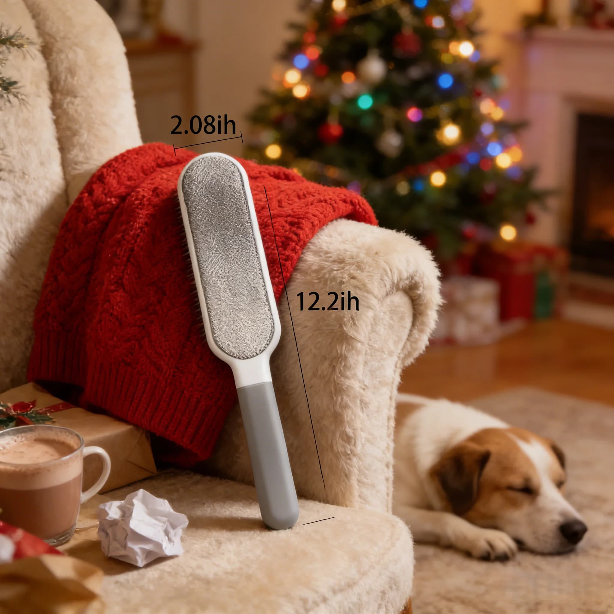 Extra Long 12.2 Inch Lint Roller for Holiday Prep - Efficient Pet Hair and Fuzz Remover for Christmas Gatherings and Parties