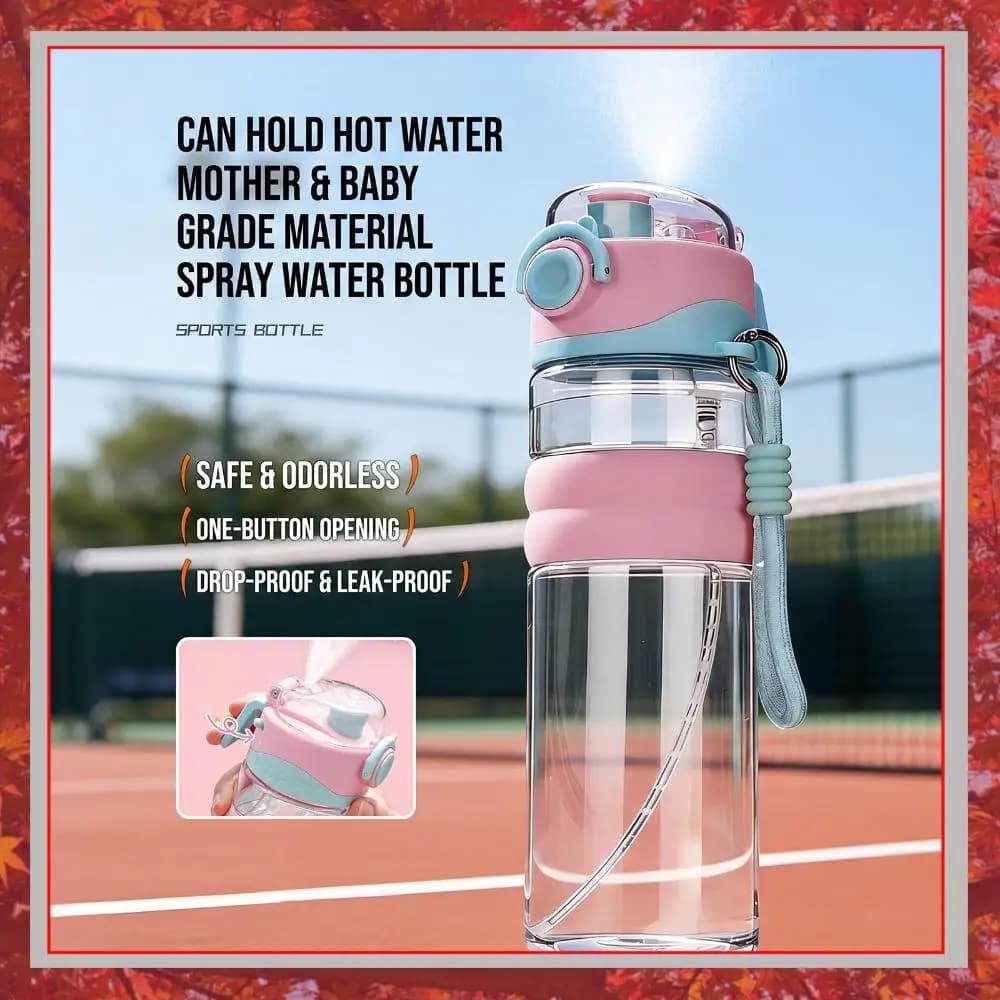 Borraccia per Bambini 750ML, Bottiglia d'Acqua Portatile a Doppio Uso per Bere Direttamente, in Plastica, per Viaggi, Ufficio, Passeggiate