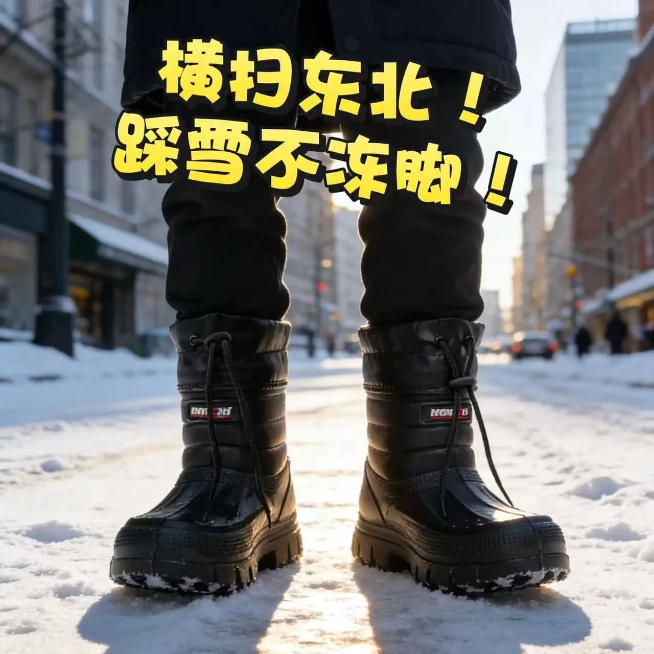 Stivali da neve da uomo, nuovi, in velluto, caldi, impermeabili, con suola spessa, antiscivolo e resistenti all'usura, scarpe invernali in cotone.