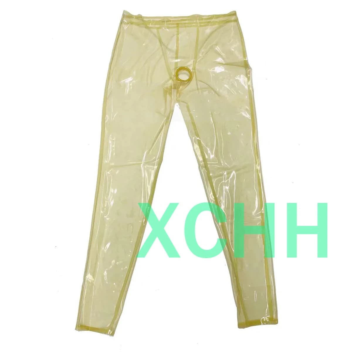 Natural Fetish Transparent Latex Man Pants Front Hole Rubber Male Trousers Leggings 0.4mm Custom Made Cosplay Costumes