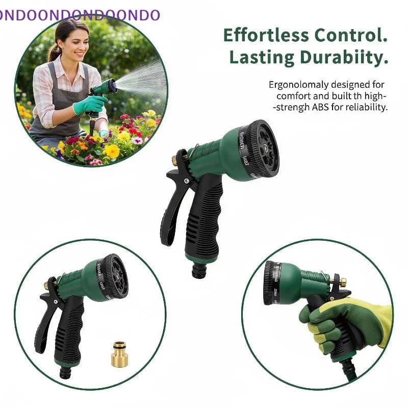 Garden Hose Spray Nozzle Universal Connector Ergonomic Grip Adjustable Multi Modes for Car Washing Yard Care
