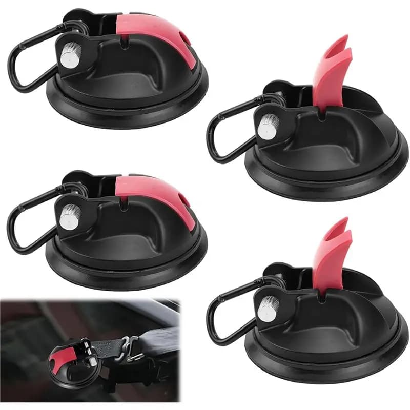 ABKS-Pack Of 4,Suction Cup Hooks, Suction Cup Camping Set, Extra Strong Suction Cup Anchor