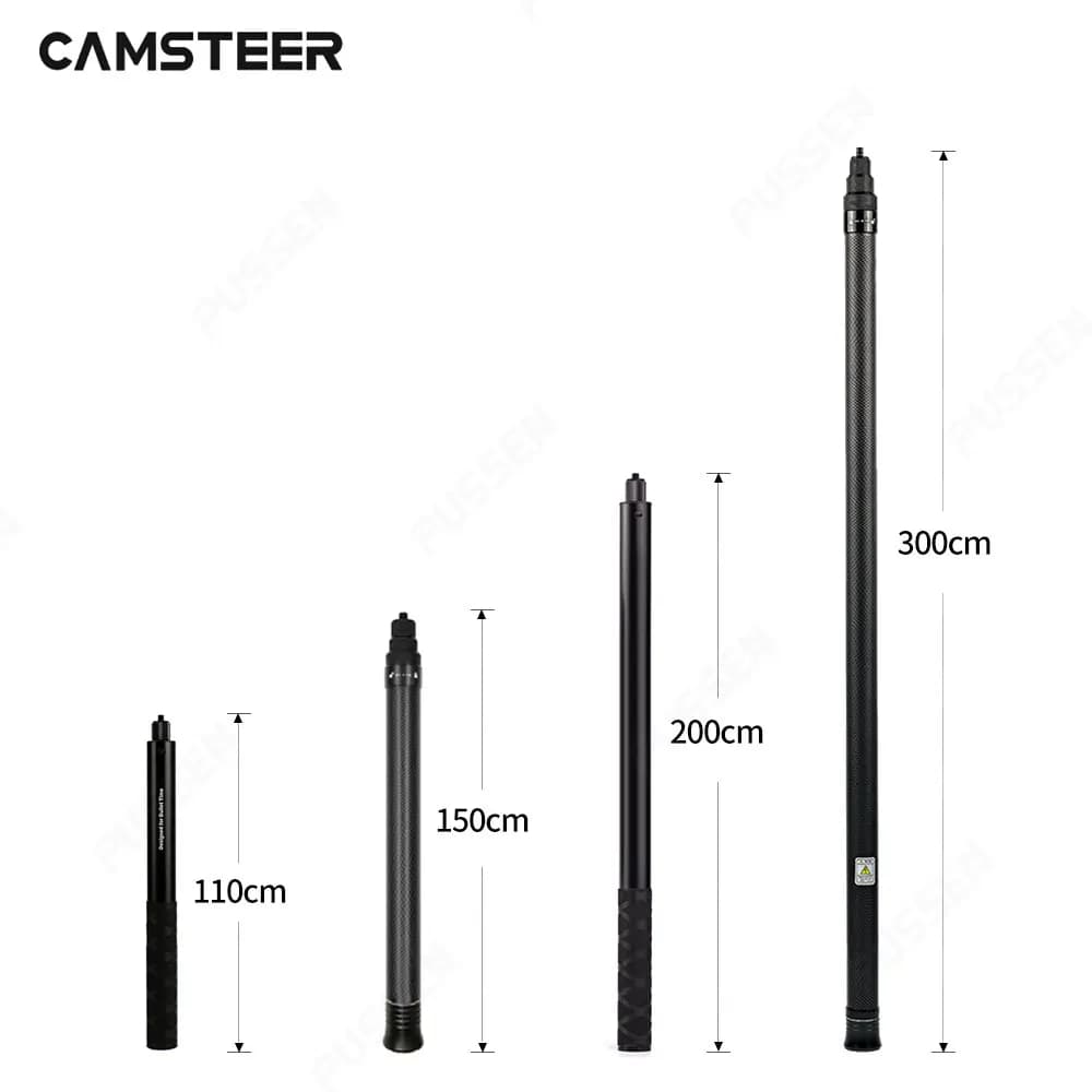 3M 2M 1.5M 1.1M Selfie Stick monopiede portatile allungabile in fibra di carbonio per GoPro Hero Max 10 9 8 7 6 5 Osmo Action Insta360