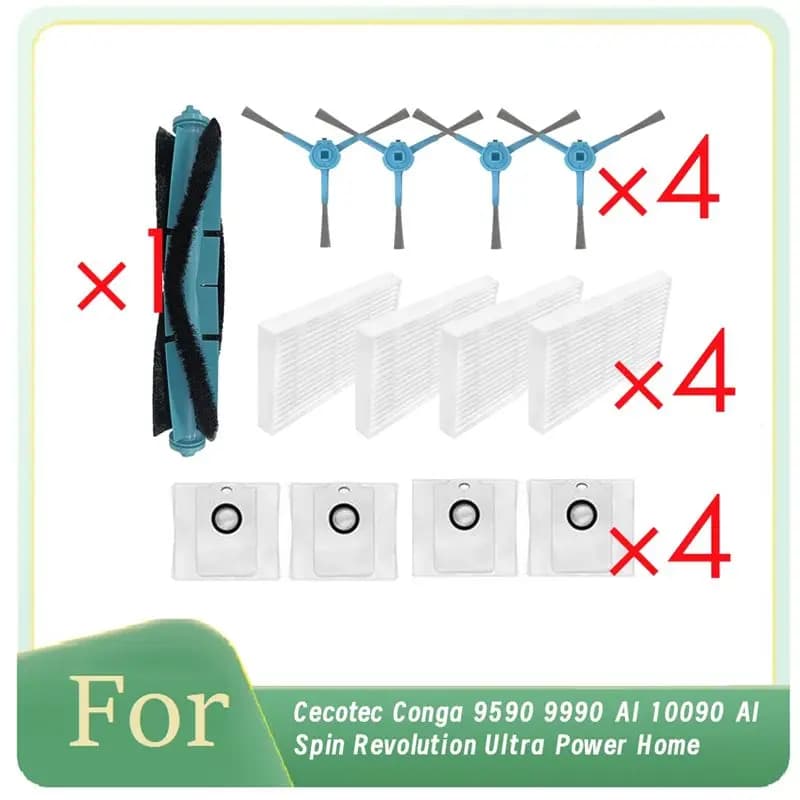 A21Q -13 pezzi per Cecotec Conga 9590 9990 AI 10090 AI Spin Revolution Ultra Power Home Robot aspirapolvere accessori ultra durevoli