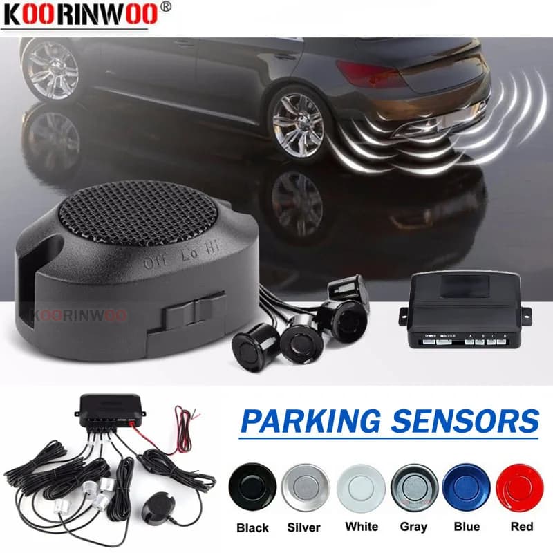 Koorinwoo 4 sensori cicalino 22mm kit sensore di parcheggio per auto radar di backup inverso indicatore di avviso sonoro sistema di sonda 12V Parktronic