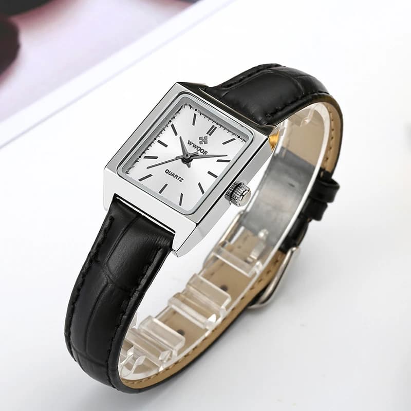 WWOOR Nuovo Orologio da Donna al Quarzo con Bracciale in Pelle, Orologio da Polso di Lusso da Donna, Piccolo Orologio Femminile Impermeabile, Reloj Mujer