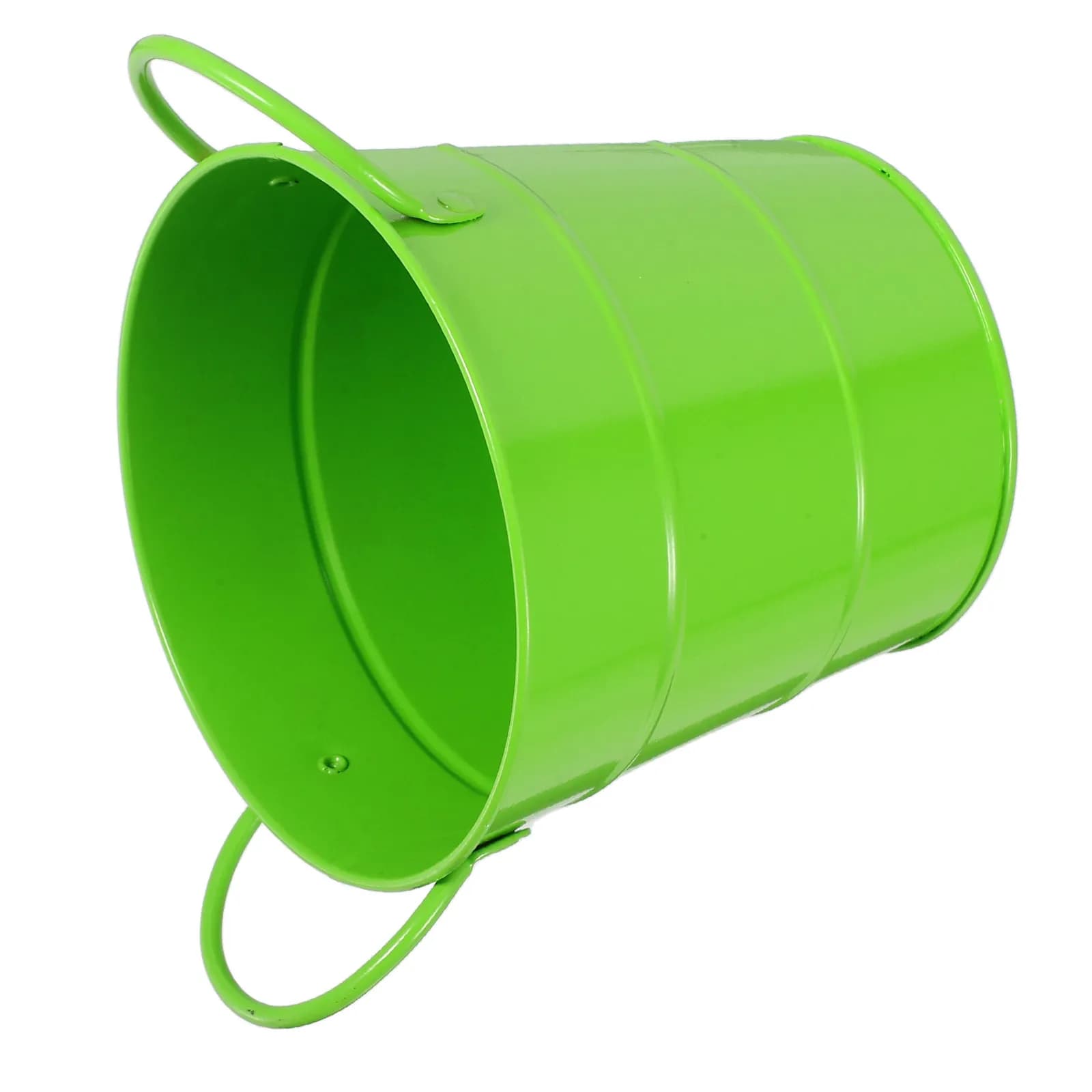 Piccolo Cestino in Metallo Zincato, Contenitore per Rifiuti da Scrivania, Organizer per Ufficio, Elegante Cestino Rustico per Carta, Vaso per Fiori da Bancone, Portapenne