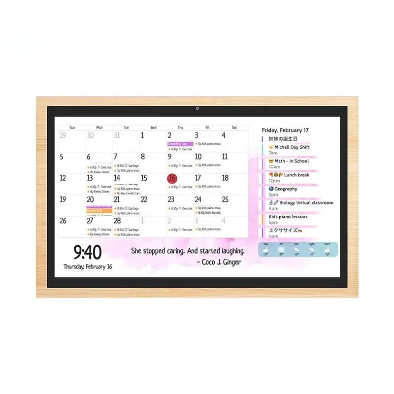 Cornice per foto con calendario digitale da 15,6 pollici RK3588S2 Tablet Android 13 da 4 GB/32 GB Tablet touch screen intelligente NFC POE tablet montato a parete