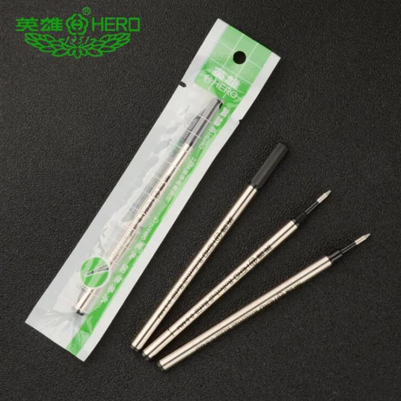 5 pz/lotto 0.5mm nero Roller penna ricarica liscia scrittura metallo penna a sfera ricarica cancelleria penna scrittura accessori