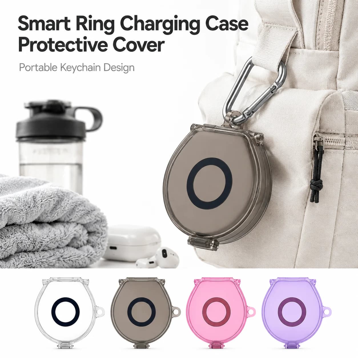 For Oura Ring 4 Ring 5 TPU Charger Cover One Piece Flip Case Protective Shockproof Waterproof Charging Dock Holder Storage Shell