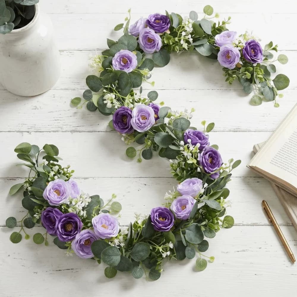 Artificial Flower Dressing Flower Garland Plastic Lifelike Garland Hanging Plants Flexible Exquisite Greenery Garland
