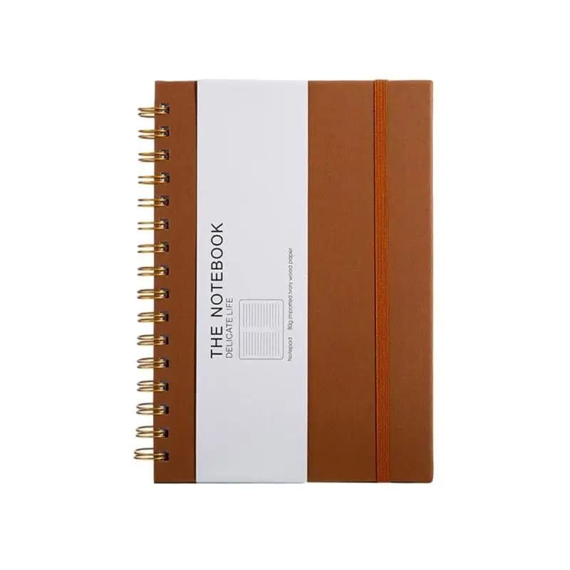 Y1UB Professional Business Notebook 200 Pages Lined Twin Coil Binding PU Leather Paper Journal For Journaling Note Taking