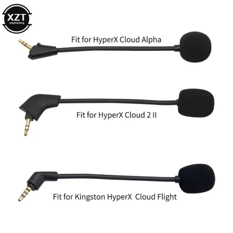 3.5 mm Microphone Replacement for Kingston HyperX Cloud Alpha 2 II X Core Pro Silver Cloudx Headphones